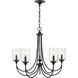 Waddingham 5 Light 27 inch Matte Black Chandelier Ceiling Light